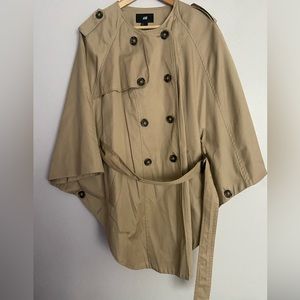 HM double breasted poncho with waist tie belt